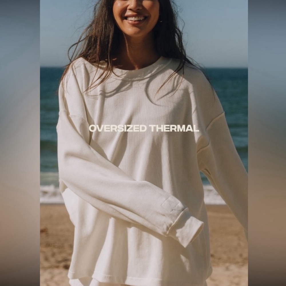 Daily drills oversized lightweight thermal- white